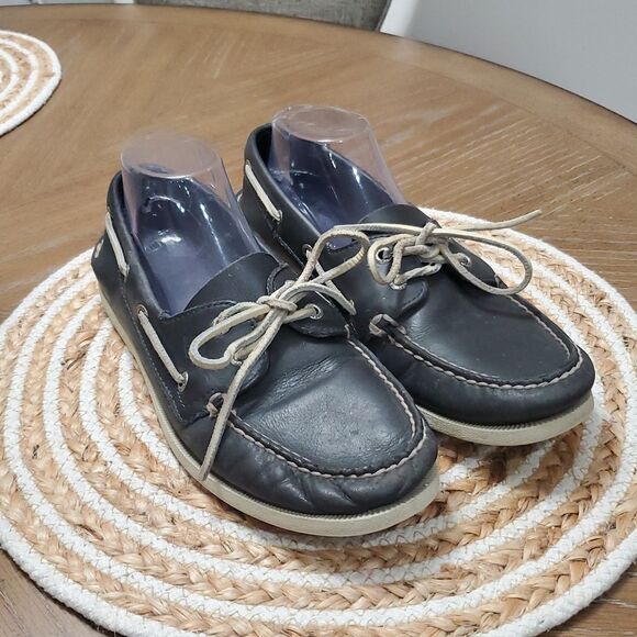 Sperry Top-Sider A/O 2-Eye Men's Leather Navy Boat Shoes, SIZE 9.5 - Picture 1 of 9